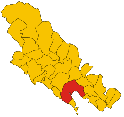 Map of comune of La Spezia (province of La Spezia, region Liguria, Italy)